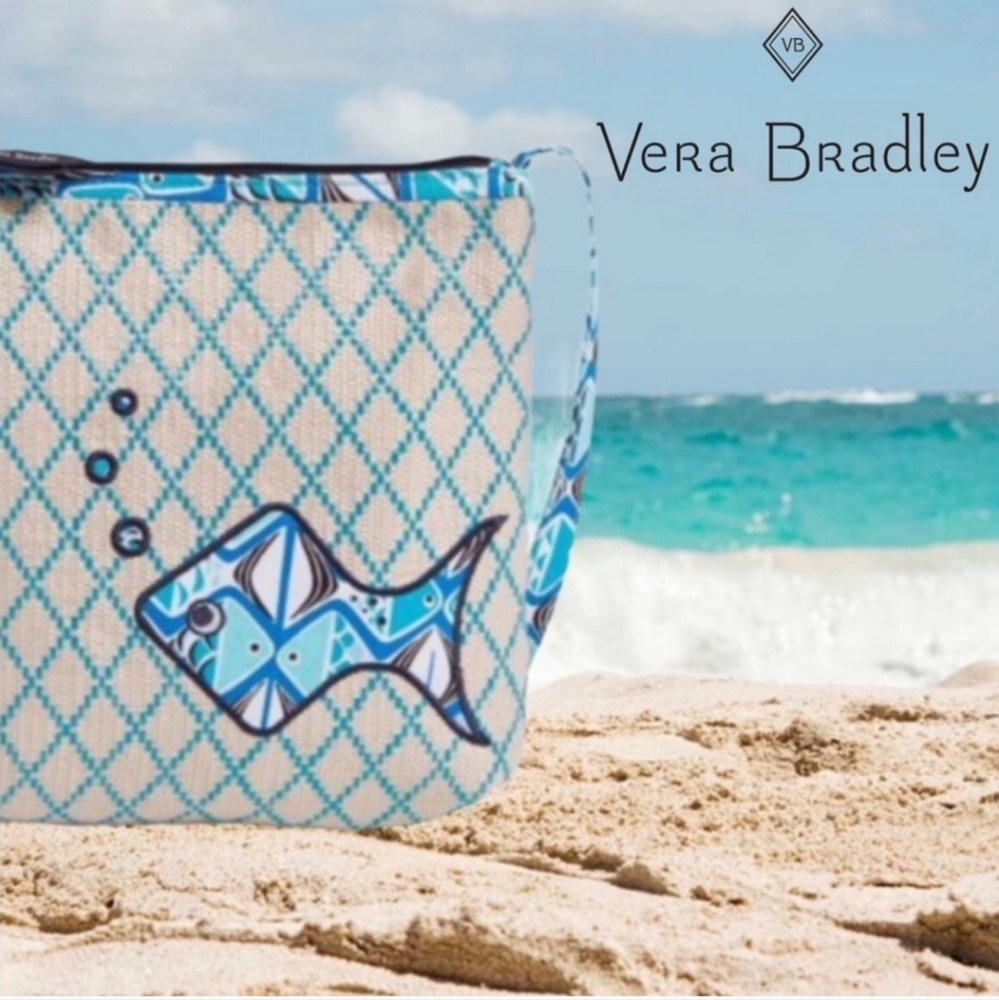 Vera Bradley Beach Crossbody Go Fish Blue NWT